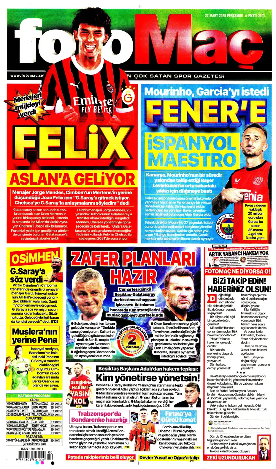 "Fenerbahçe'ye Felix teklifi" | Sporun manşetleri - 12 "Fenerbahçe'ye Felix teklifi" | Sporun manşetleri - 12