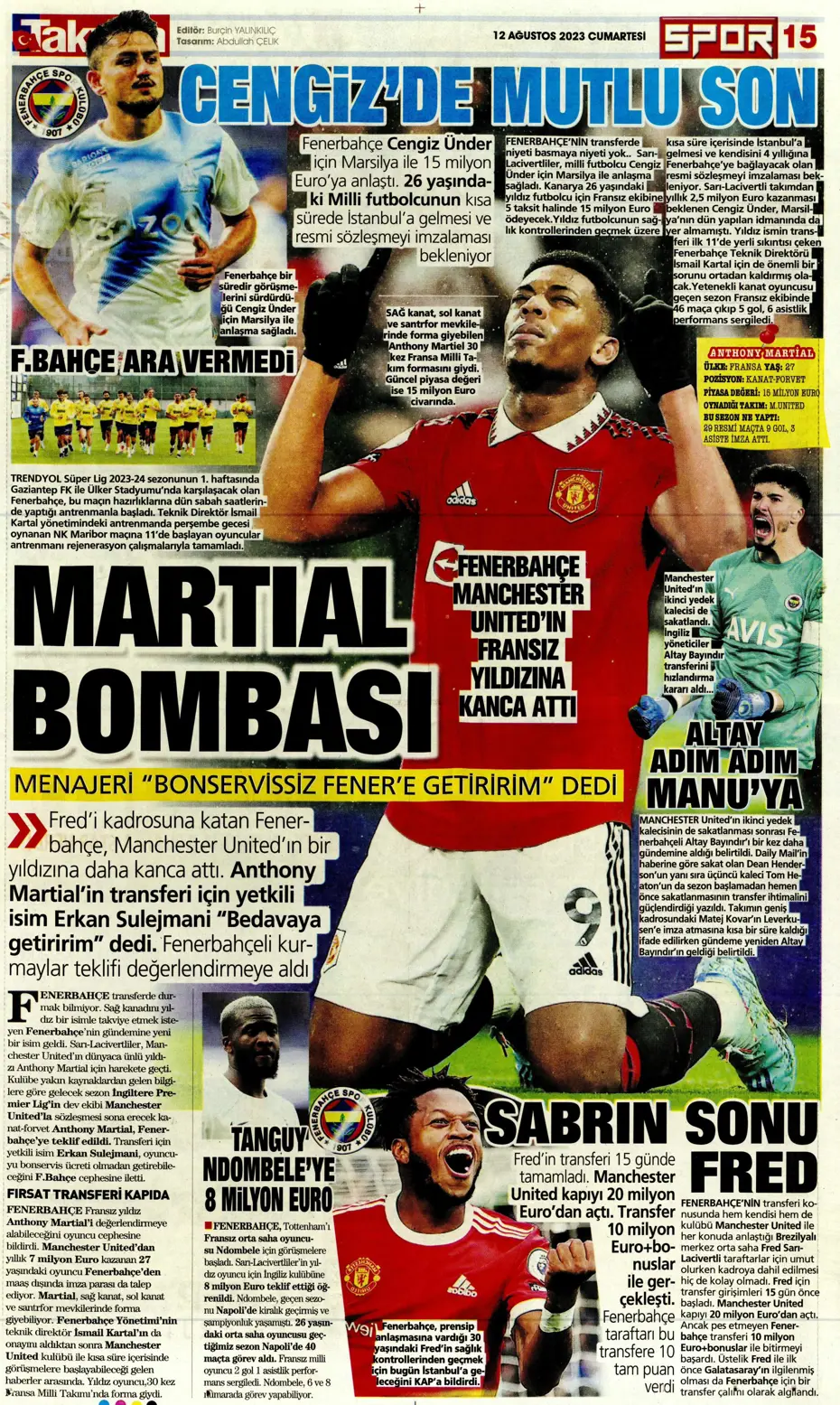 "Galatasaray'la anlaştım, bırakın gideyim" | Sporun manşetleri (12 Ağustos 2023) - 36