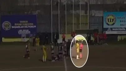 İZLE | 3. Lig'de ilginç an: Hakemin ittirdiği futbolcu taklalar attı
