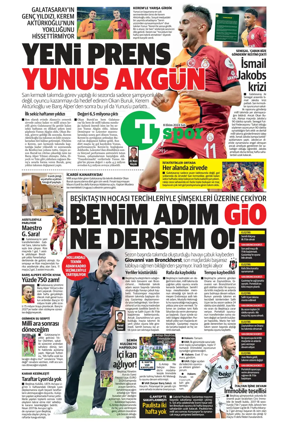 "Fenerbahçe'ye sürpriz golcü" | Sporun manşetleri (8 Ekim 2024) - 32