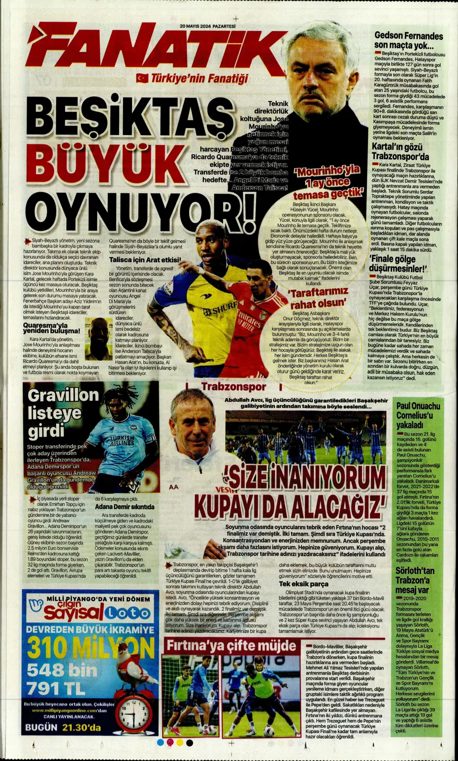 "F.Bahçe G.Saray'a bayramı zehir etti" | Sporun manşetleri (20 Mayıs 2024) - 9