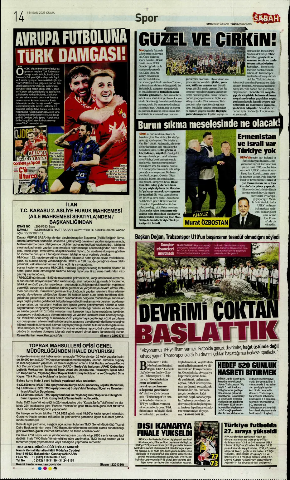 "Derbideki kavgalara ağır fatura" | Sporun manşetleri - 29