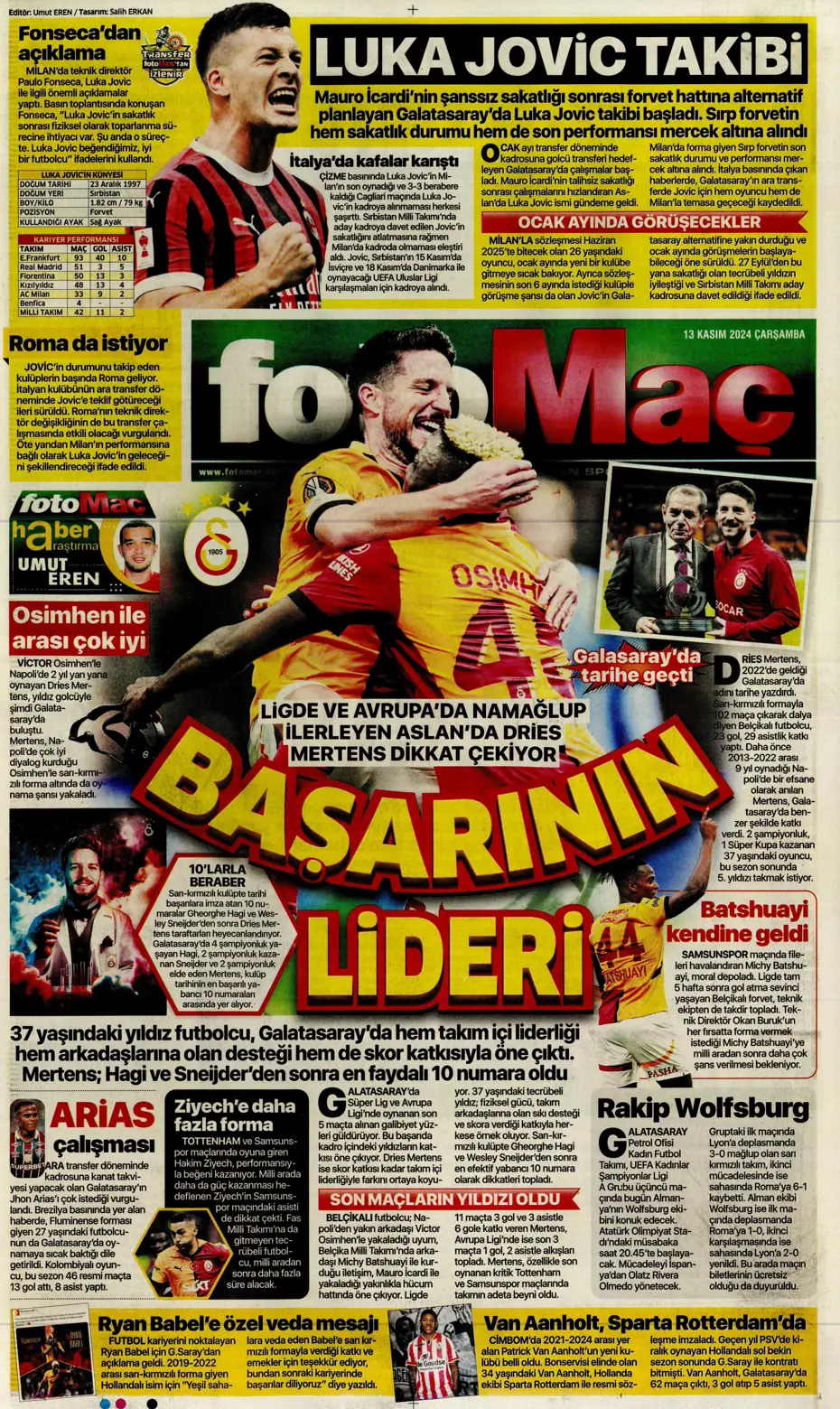 "Mario Branco'dan Fenerbahçe'ye 3 yıldız" | Sporun manşetleri - 12