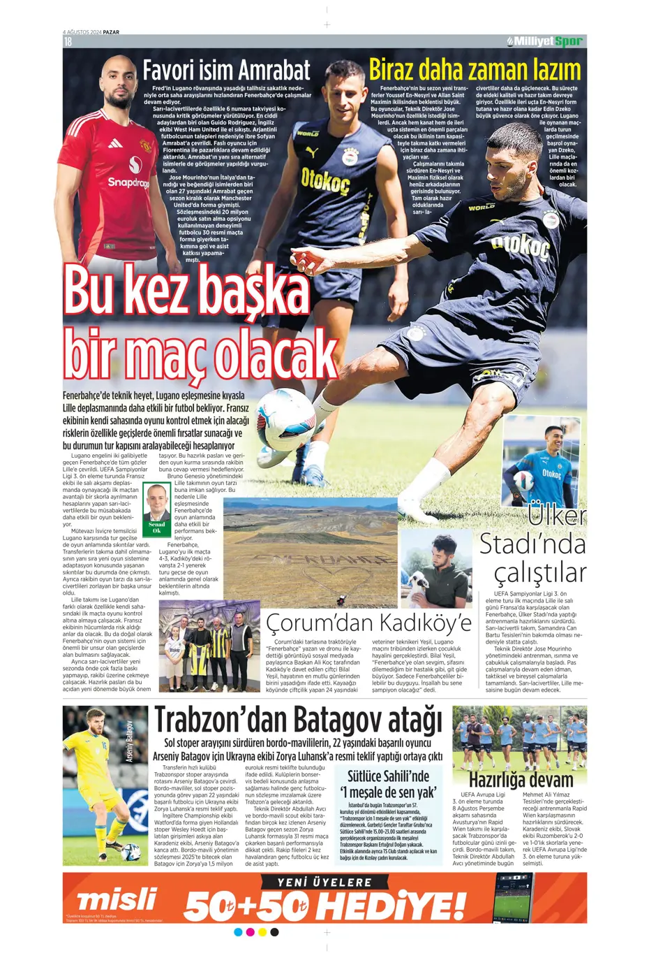 "Fenerbahçe'den nokta atışı transfer" | Sporun manşetleri - 29 "Fenerbahçe'den nokta atışı transfer" | Sporun manşetleri - 29