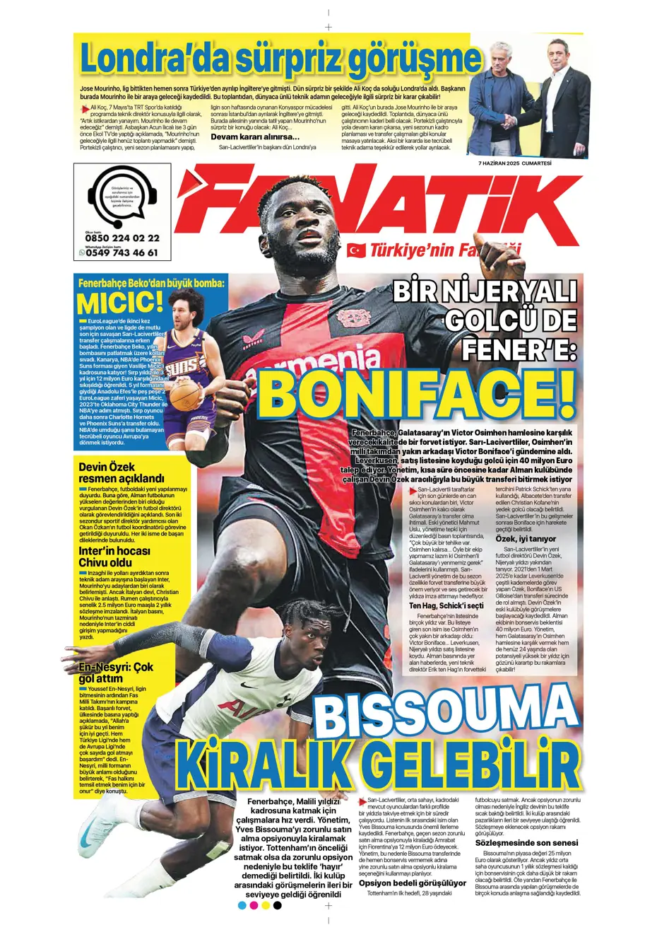 "Osayi, Beşiktaş'a doğru" | Sporun manşetleri (7 Haziran 2025) - 9
