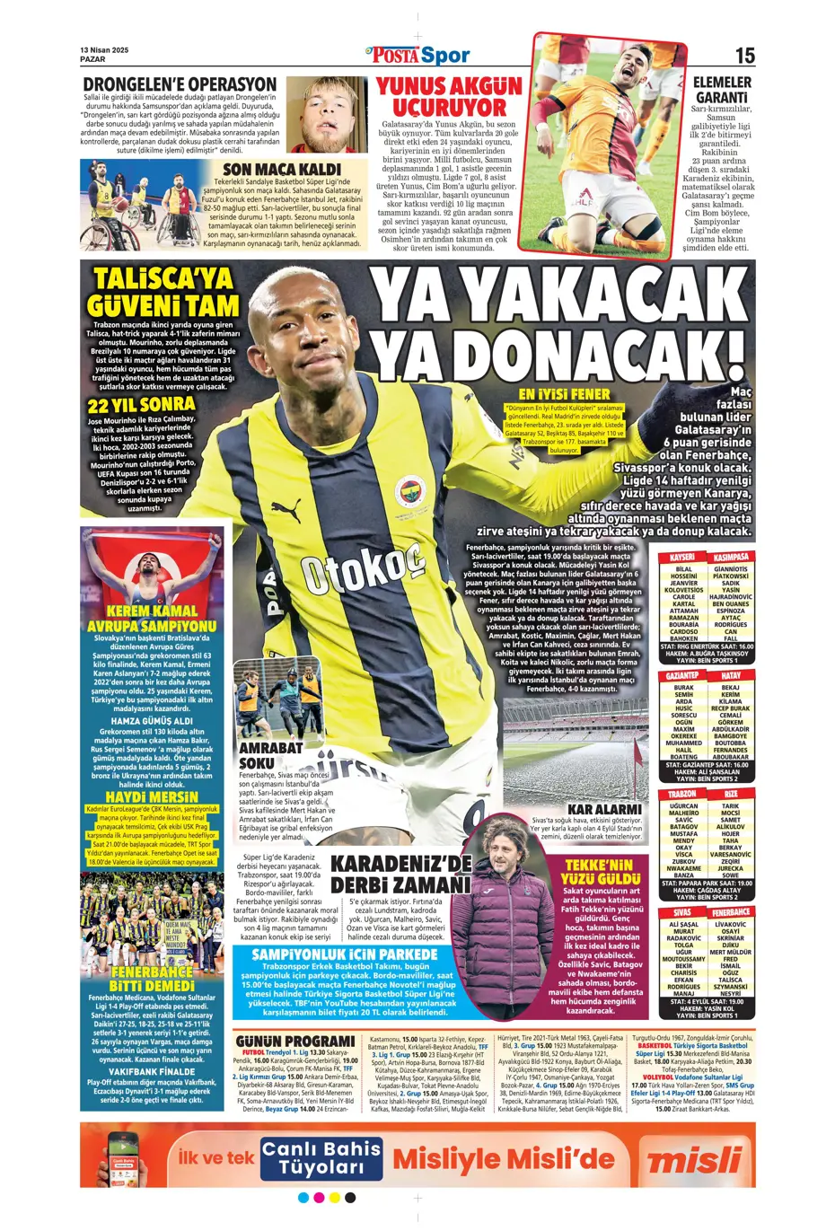 "Dzeko'nun yerine Müller" | Sporun manşetleri - 33