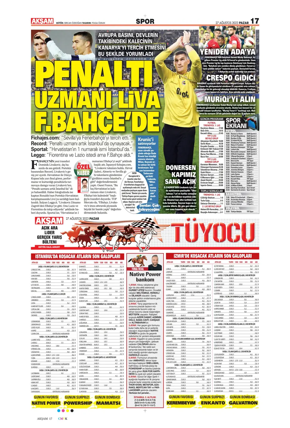 "Mertens sürprizi" | Sporun manşetleri (27 Ağustos 2023) - 3