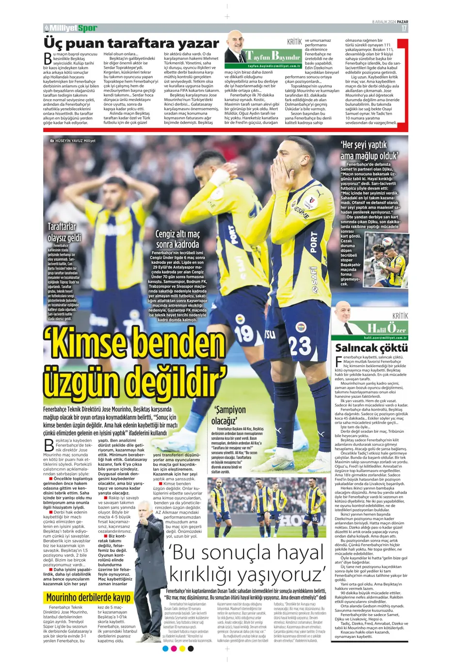 "Derbider Mourinho" | Sporun manşetleri - 17 "Derbider Mourinho" | Sporun manşetleri - 17