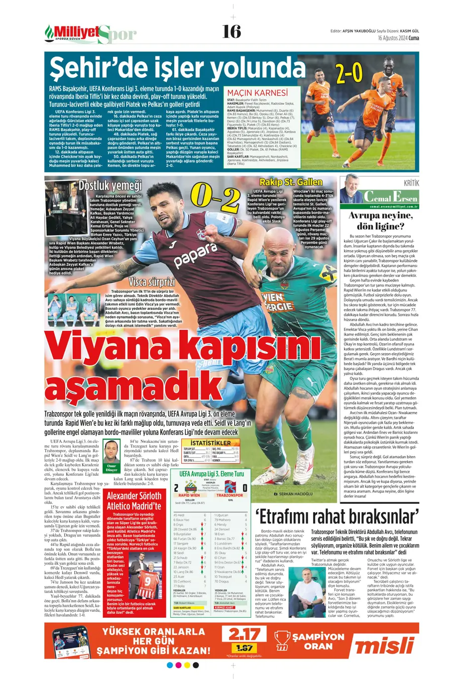 "Mateo Kovacic adım adım Fenerbahçe'ye" | Sporun manşetleri - 20 "Mateo Kovacic adım adım Fenerbahçe'ye" | Sporun manşetleri - 20