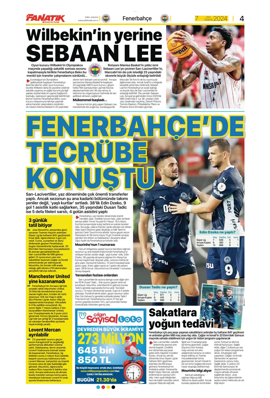 "Mourinho'dan Samsunspor'a yeni sistem" | Sporun manşetleri - 9