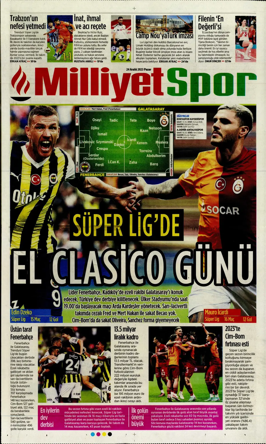 "Flick takımı görünce vazgeçti" | Sporun manşetleri (24 Aralık 2023) - 21