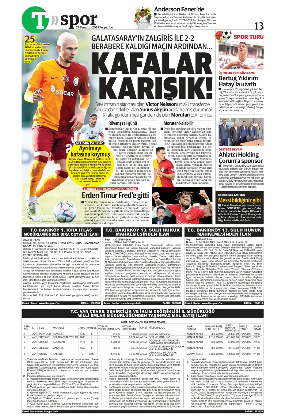 "Fenerbahçe'den gövde gösterisi" | Sporun manşetleri (27 Temmuz 2023) - 36 "Fenerbahçe'den gövde gösterisi" | Sporun manşetleri (27 Temmuz 2023) - 36