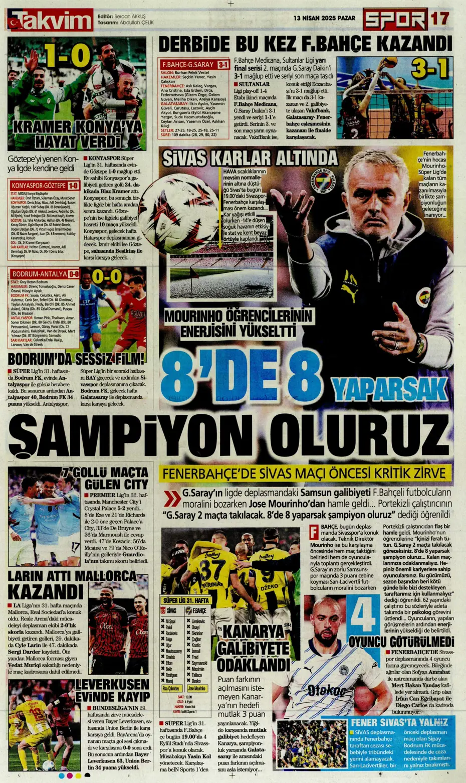 "Dzeko'nun yerine Müller" | Sporun manşetleri - 39