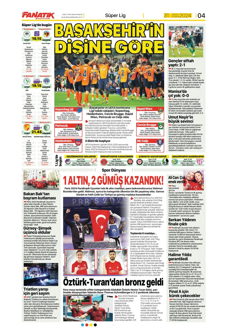 "Zirveye çek kaptan" | Sporun manşetleri (31 Ağustos 2024) - 5 "Zirveye çek kaptan" | Sporun manşetleri (31 Ağustos 2024) - 5