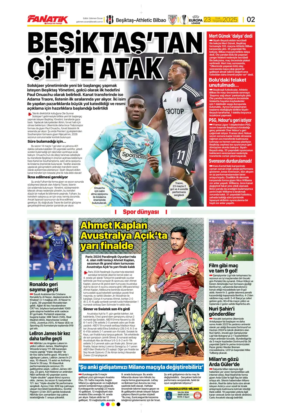 "Kartal şovla döndü" | Sporun manşetleri - 4