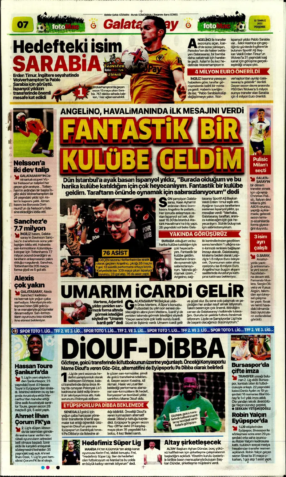 "Aslan Thiago" | Sporun manşetleri (13 Temmuz 2023) - 11