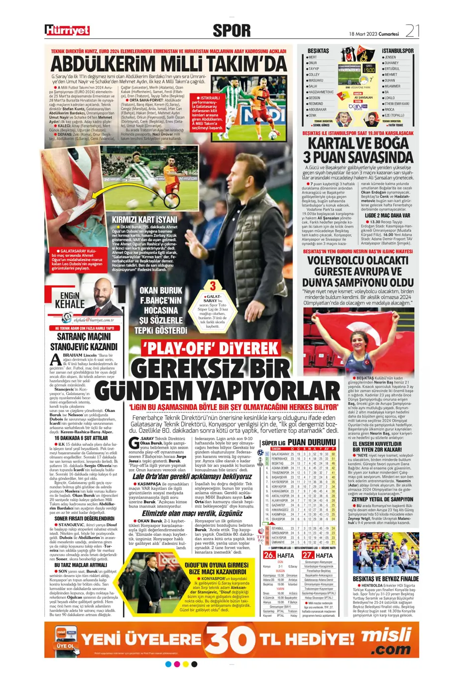 "Aslan yıkıldı" - Gazete manşetleri (18 Mart 2023) - 19