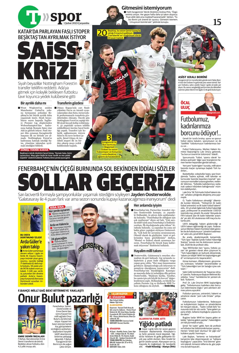 Sporun Manşetleri (1 Şubat 2023) - 40