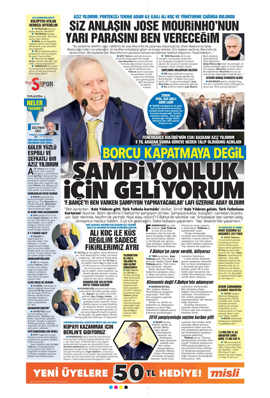 "İlk hedef Preciado" | Sporun manşetleri (16 Mayıs 2024) - 13