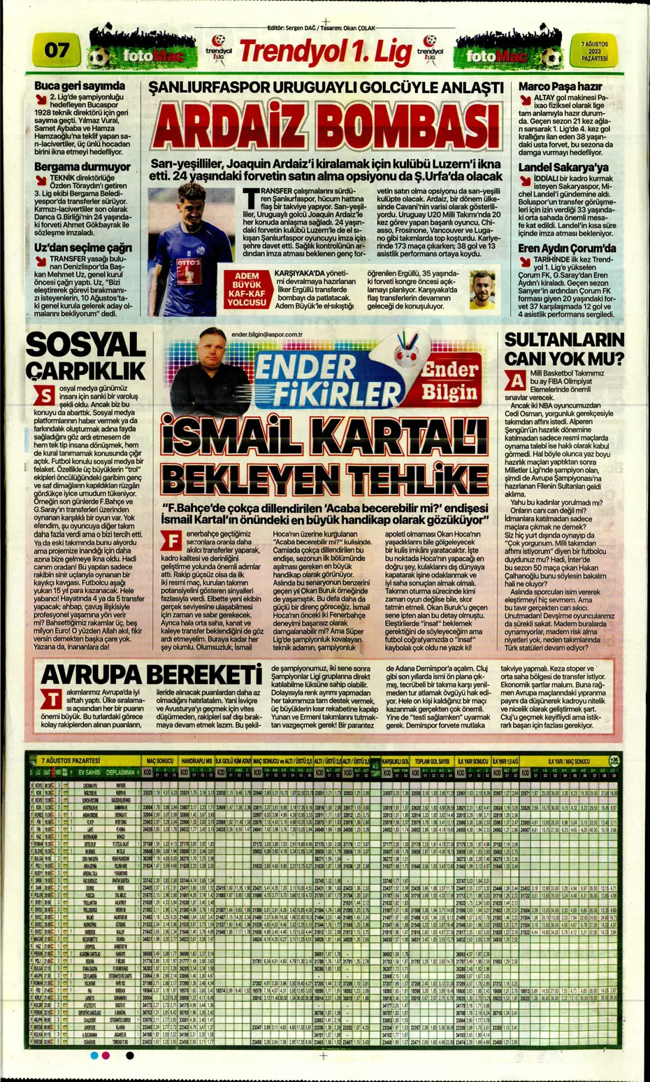 "Zaniolo gidiyor, Talisca geliyor" | Sporun manşetleri (7 Ağustos 2023) - 17 "Zaniolo gidiyor, Talisca geliyor" | Sporun manşetleri (7 Ağustos 2023) - 17