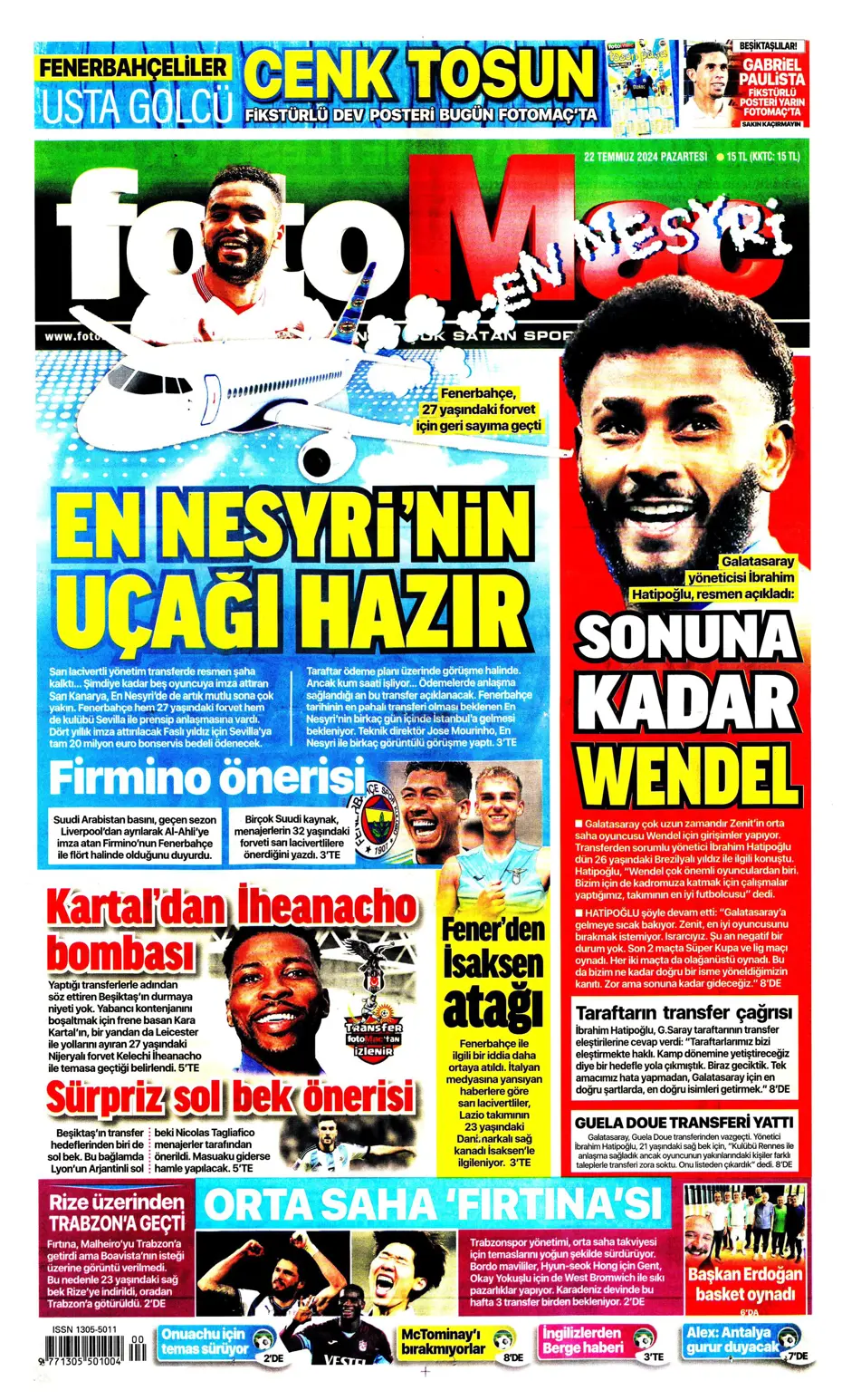 "Kara Kartal'a Asensio müjdesi" | Sporun manşetleri (22 Temmuz 2024) - 10
