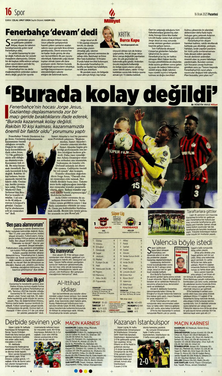 Sporun Manşetleri (16 Ocak 2023) - 28