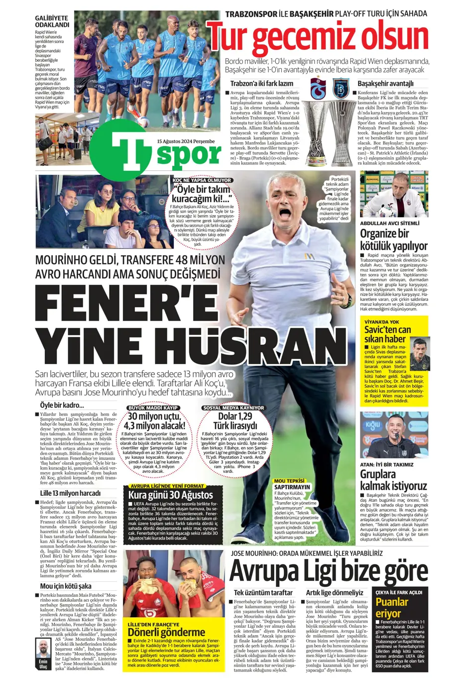 "Muci'yle yol ayrımı" | Sporun manşetleri (15 Ağustos 2024) - 34