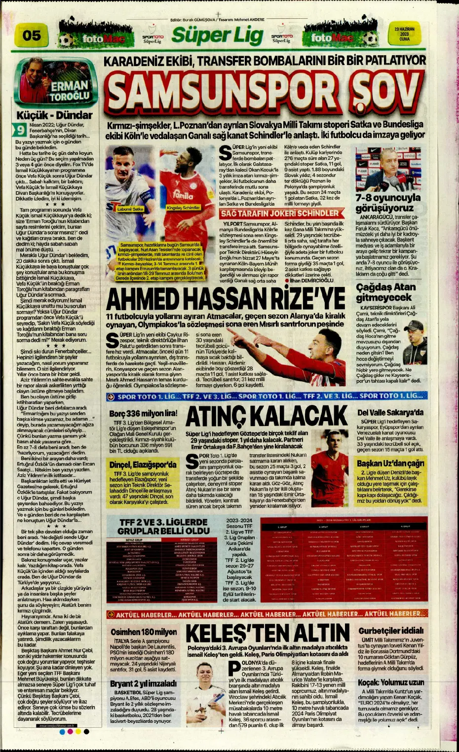 "Cüneyt Çakır ve Abdullah Avcı geliyor" | Sporun manşetleri (23 Haziran 2023) - 11
