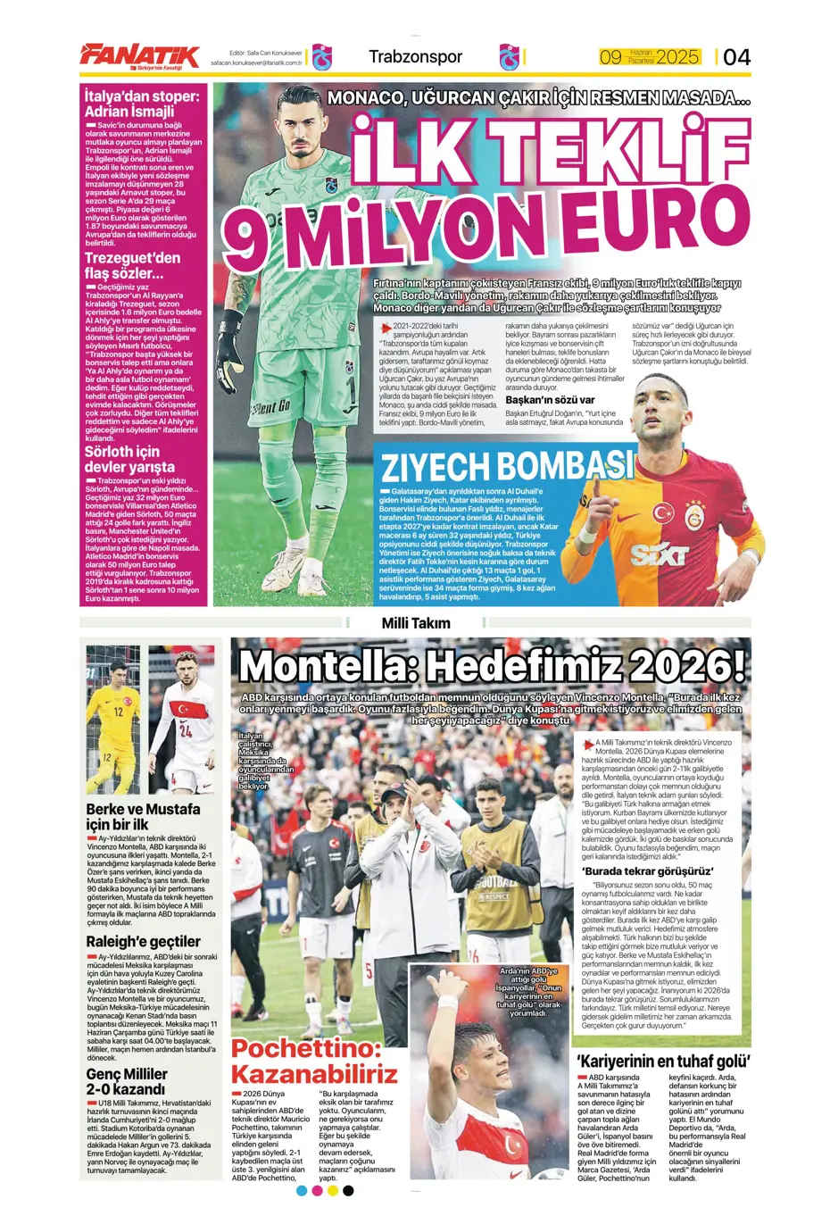 "Hakim Ziyech geri dönüyor" | Sporun manşetleri - 8