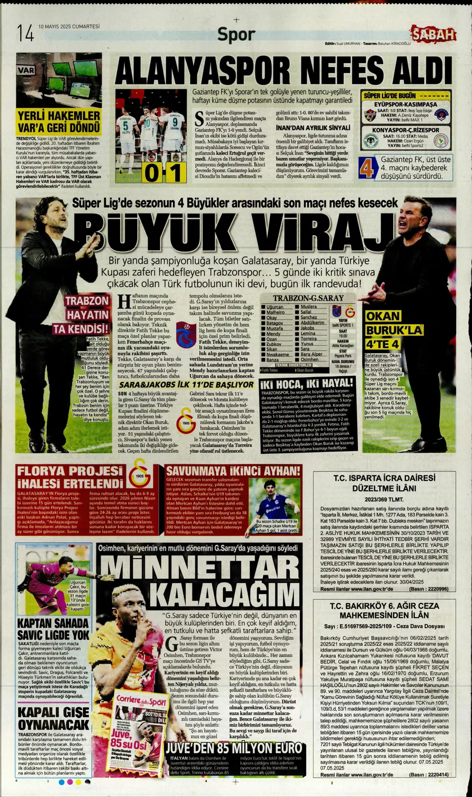 "Türkiye'de bir ilk oldu" | Sporun manşetleri (10 Mayıs 2025) - 17