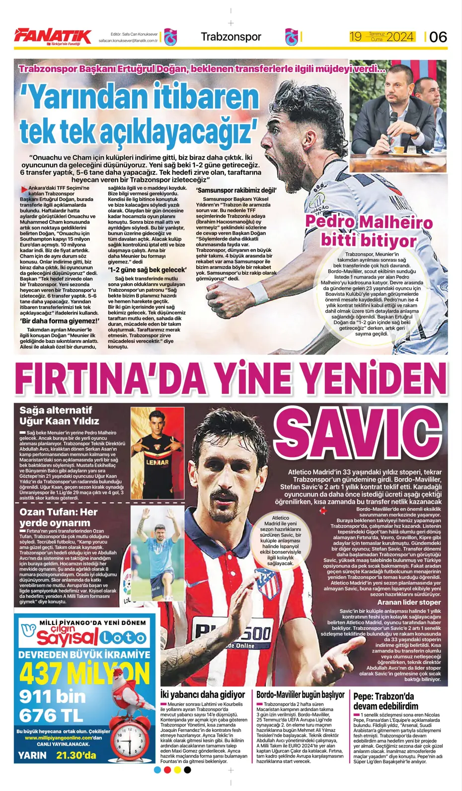 "Doue'nin vizesi Drogba'dan" | Sporun manşetleri (19 Temmuz 2024) - 9 "Doue'nin vizesi Drogba'dan" | Sporun manşetleri (19 Temmuz 2024) - 9