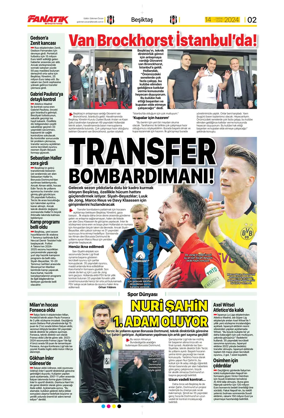 "A Milli Takım'da İrfan Can şoku" | Sporun manşetleri (14 Haziran 2024) - 2 "A Milli Takım'da İrfan Can şoku" | Sporun manşetleri (14 Haziran 2024) - 2