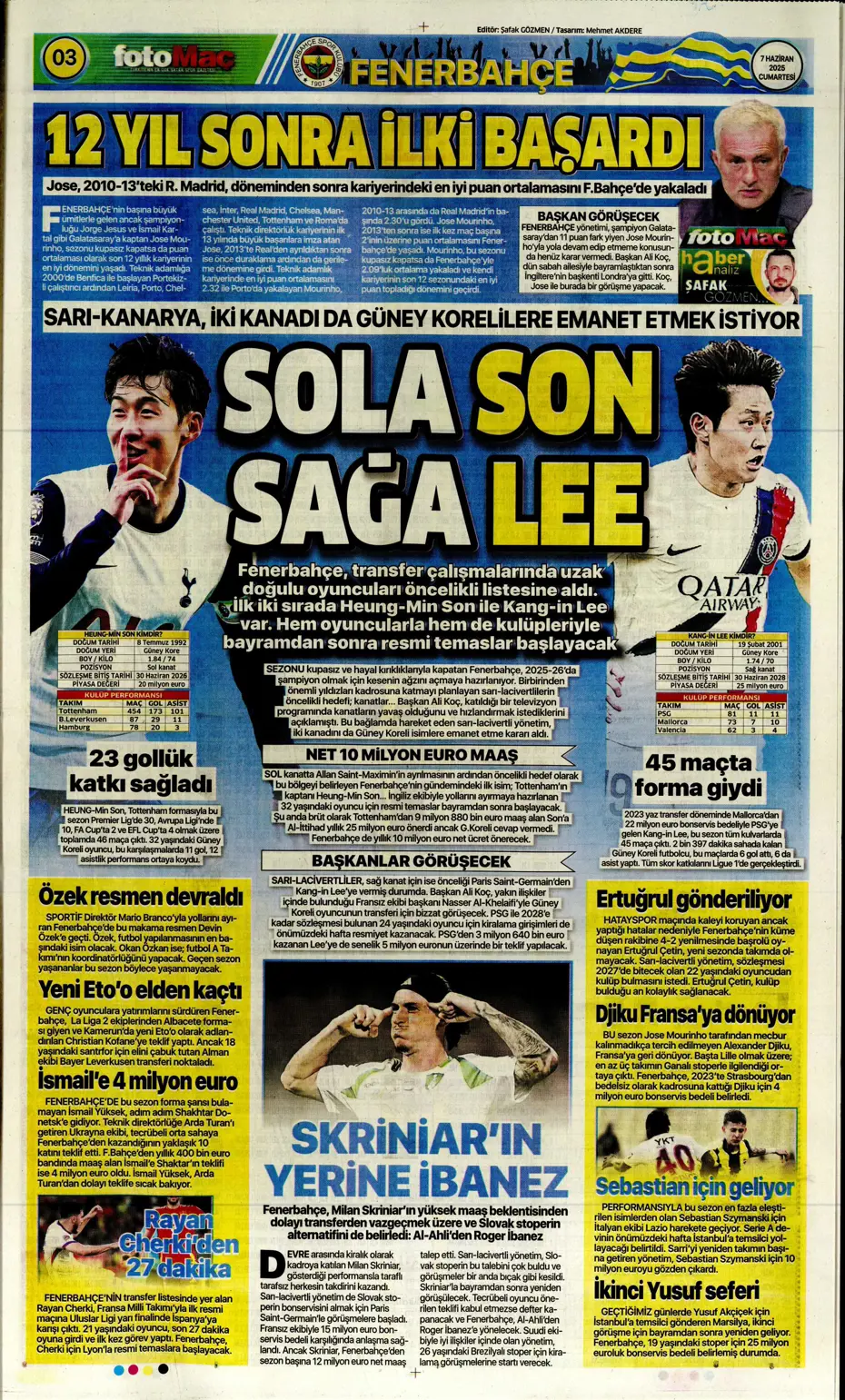 "Osayi, Beşiktaş'a doğru" | Sporun manşetleri (7 Haziran 2025) - 13