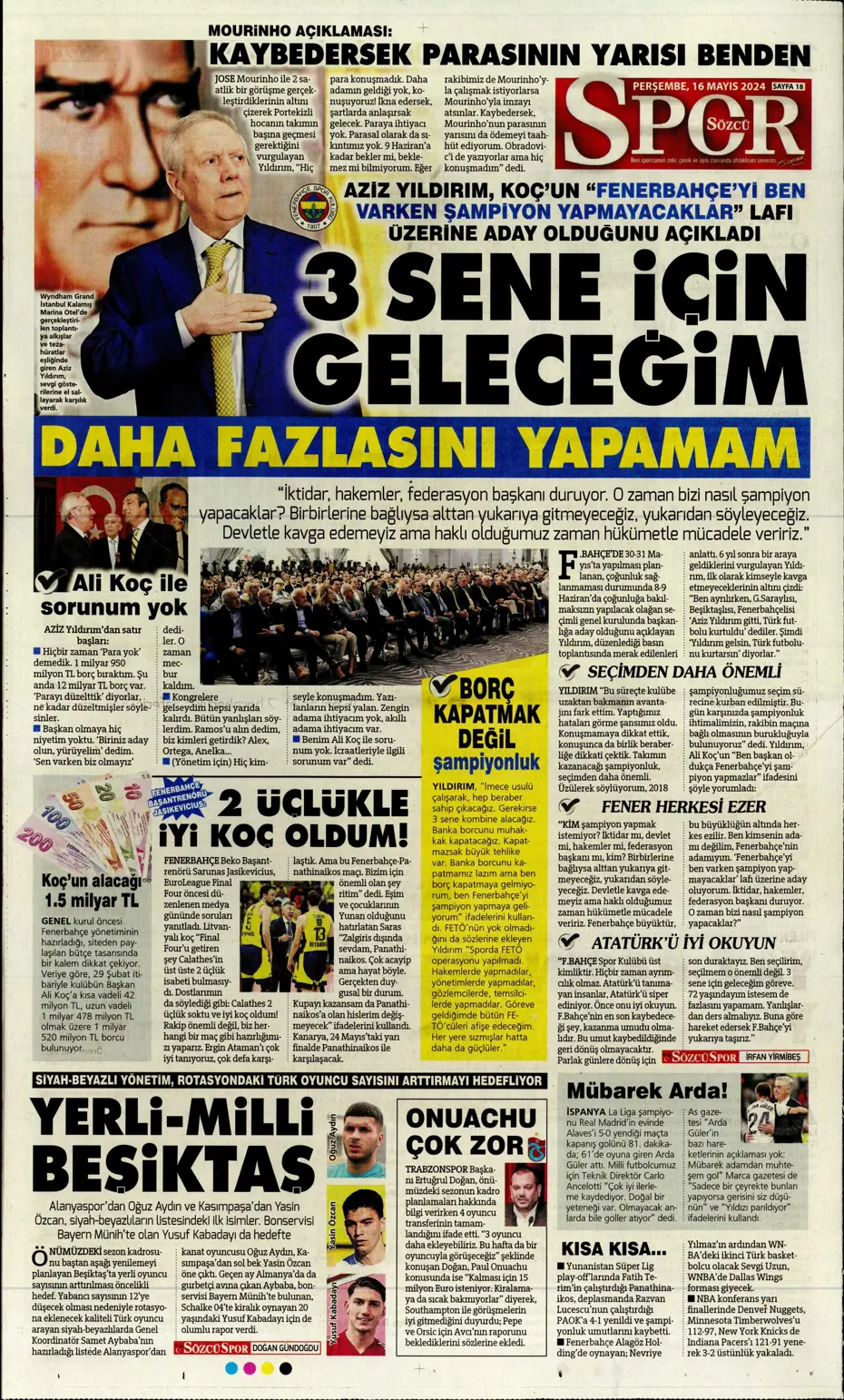 "İlk hedef Preciado" | Sporun manşetleri (16 Mayıs 2024) - 18