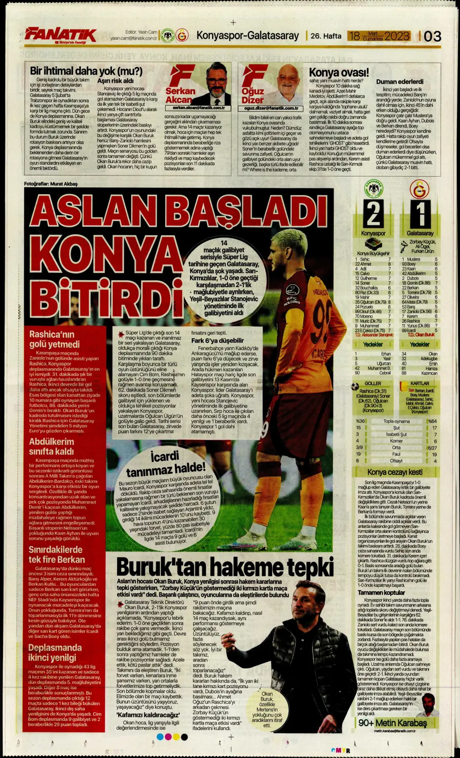 "Aslan yıkıldı" - Gazete manşetleri (18 Mart 2023) - 3