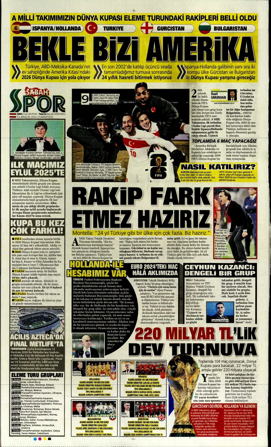 "Boscagli ve Hancko listeye girdi" | Sporun manşetleri - 30 "Boscagli ve Hancko listeye girdi" | Sporun manşetleri - 30