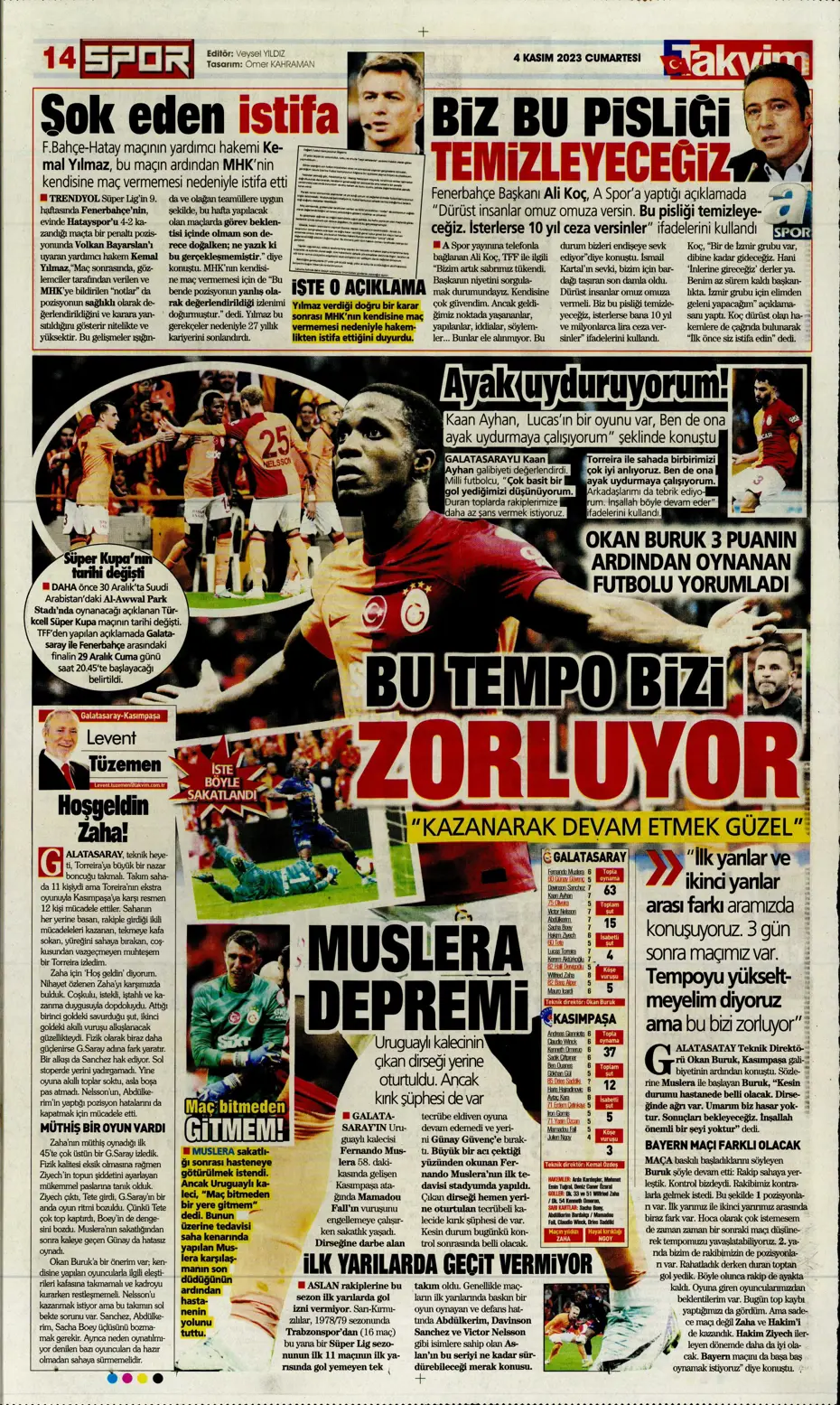 "Derbinin şifresi ilk çeyrek" | Sporun manşetleri (4 Kasım 2023) - 36