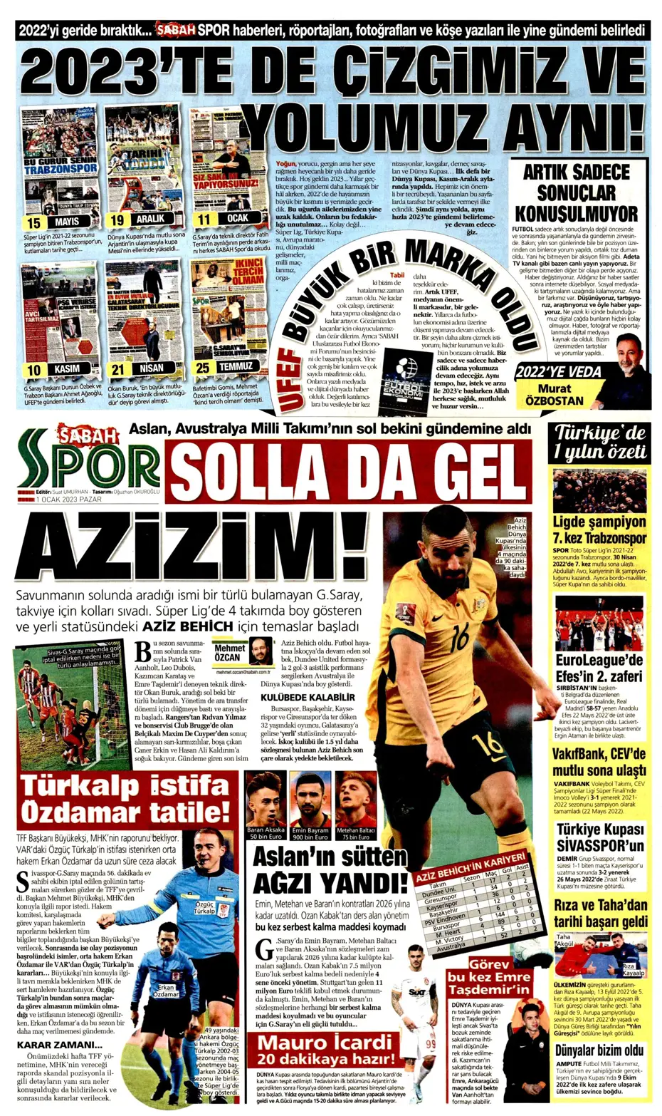 Sporun Manşetleri (1 Ocak 2023) - 31