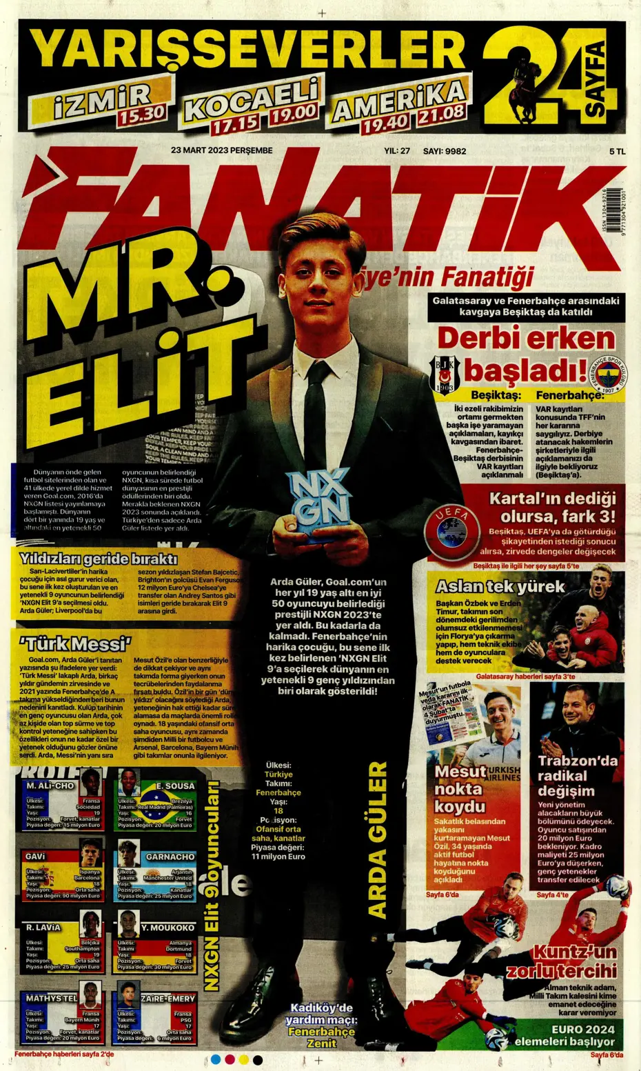 "Jesus'un derbi motivasyonu" - Gazete manşetleri (23 Mart 2023) - 4