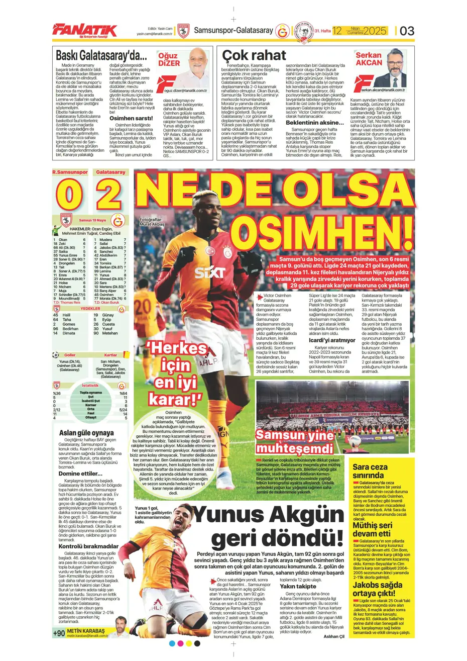 "Türk futbolunun utanç tablosu" | Sporun manşetleri - 4