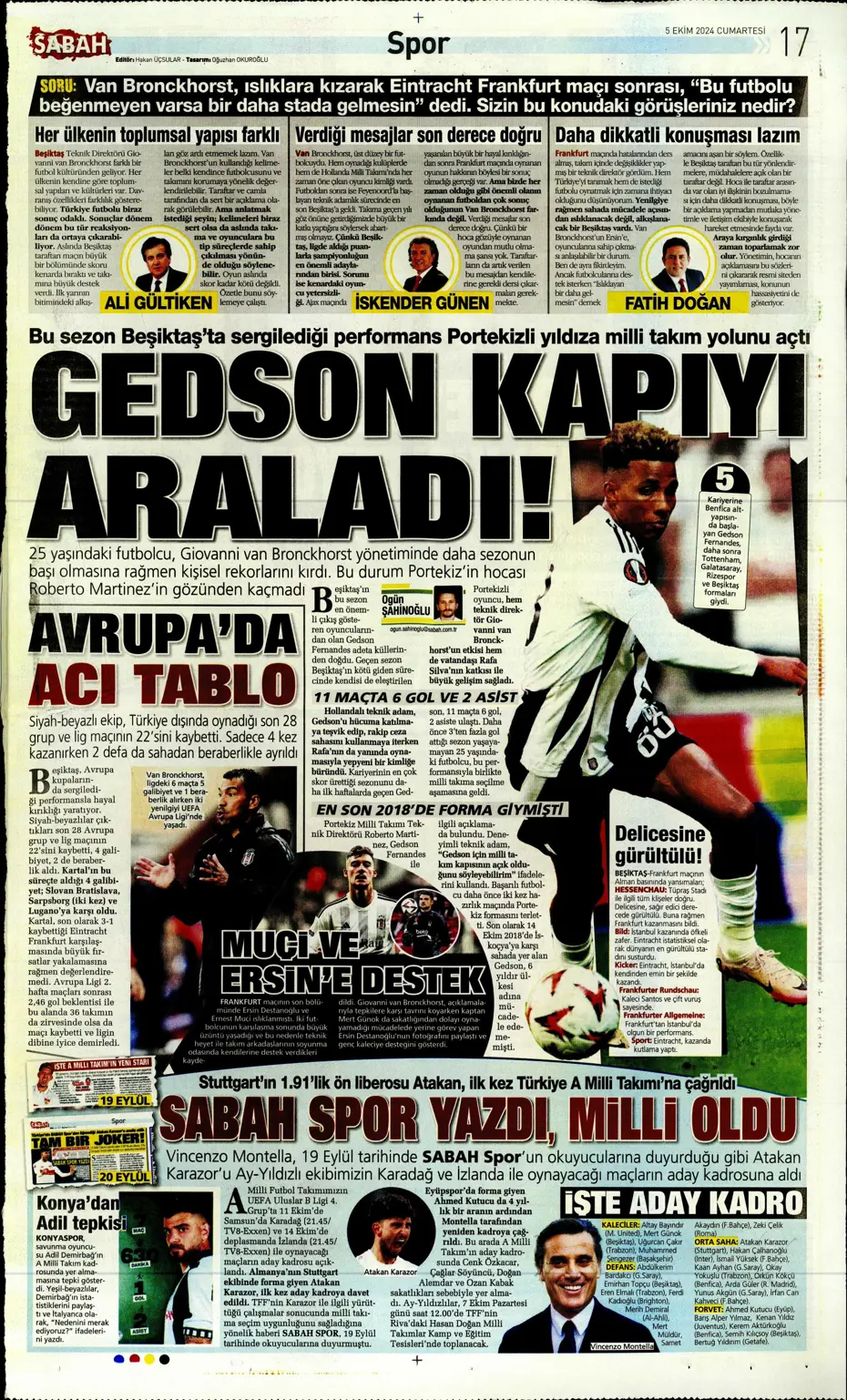 "Mourinho radara girdi" | Sporun manşetleri (5 Ekim 2024) - 28