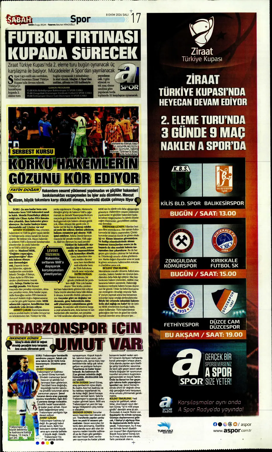 "Fenerbahçe'ye sürpriz golcü" | Sporun manşetleri (8 Ekim 2024) - 29