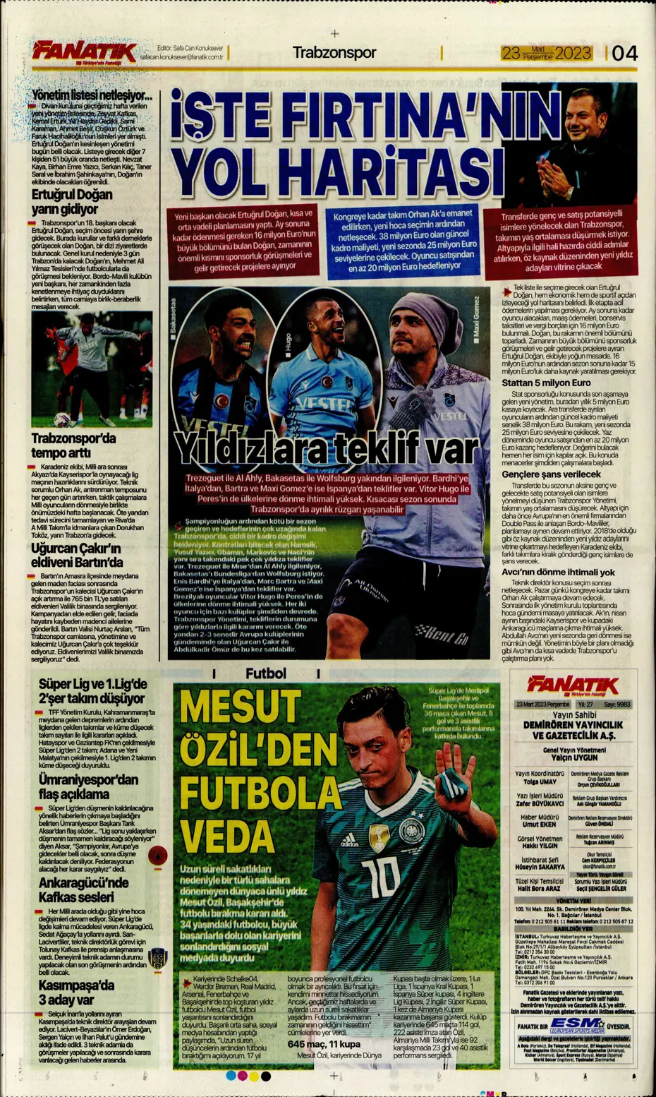 "Jesus'un derbi motivasyonu" - Gazete manşetleri (23 Mart 2023) - 12