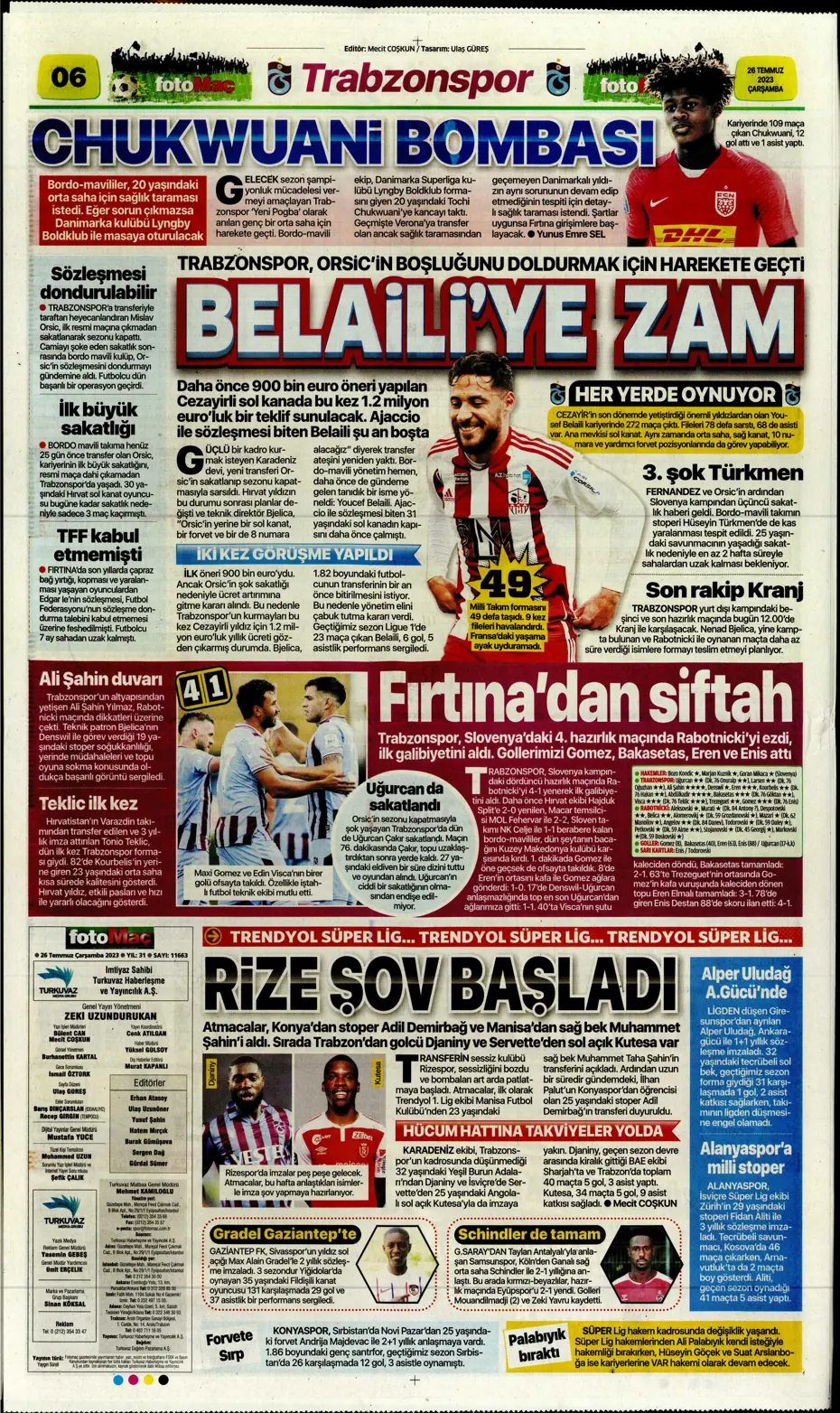 "Beşiktaş'ın istediği Rebic Fenerbahçe'ye" | Sporun manşetleri (26 Temmuz 2023) - 14