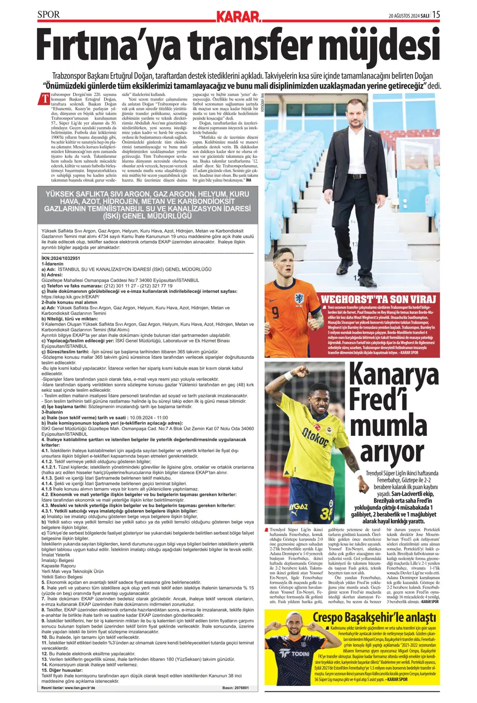 "Fenerbahçe'de değişim zamanı" | Sporun manşetleri (20 Ağustos 2024) - 18