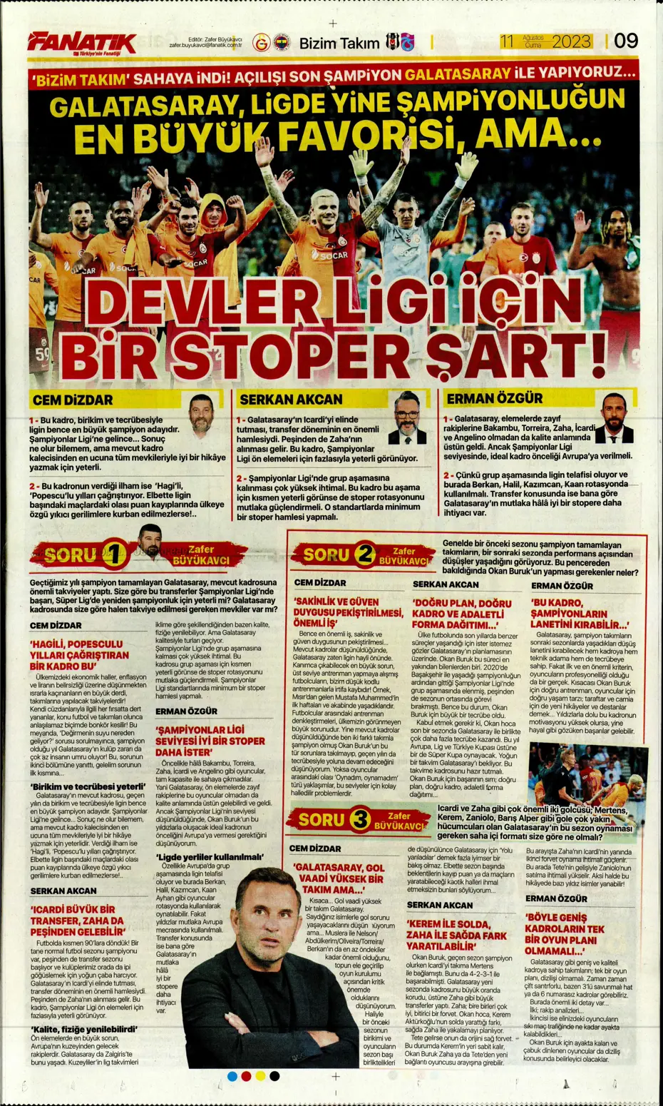 "Cengiz Ünder için yeni görüşme" | Sporun manşetleri (11 Ağustos 2023) - 13 "Cengiz Ünder için yeni görüşme" | Sporun manşetleri (11 Ağustos 2023) - 13