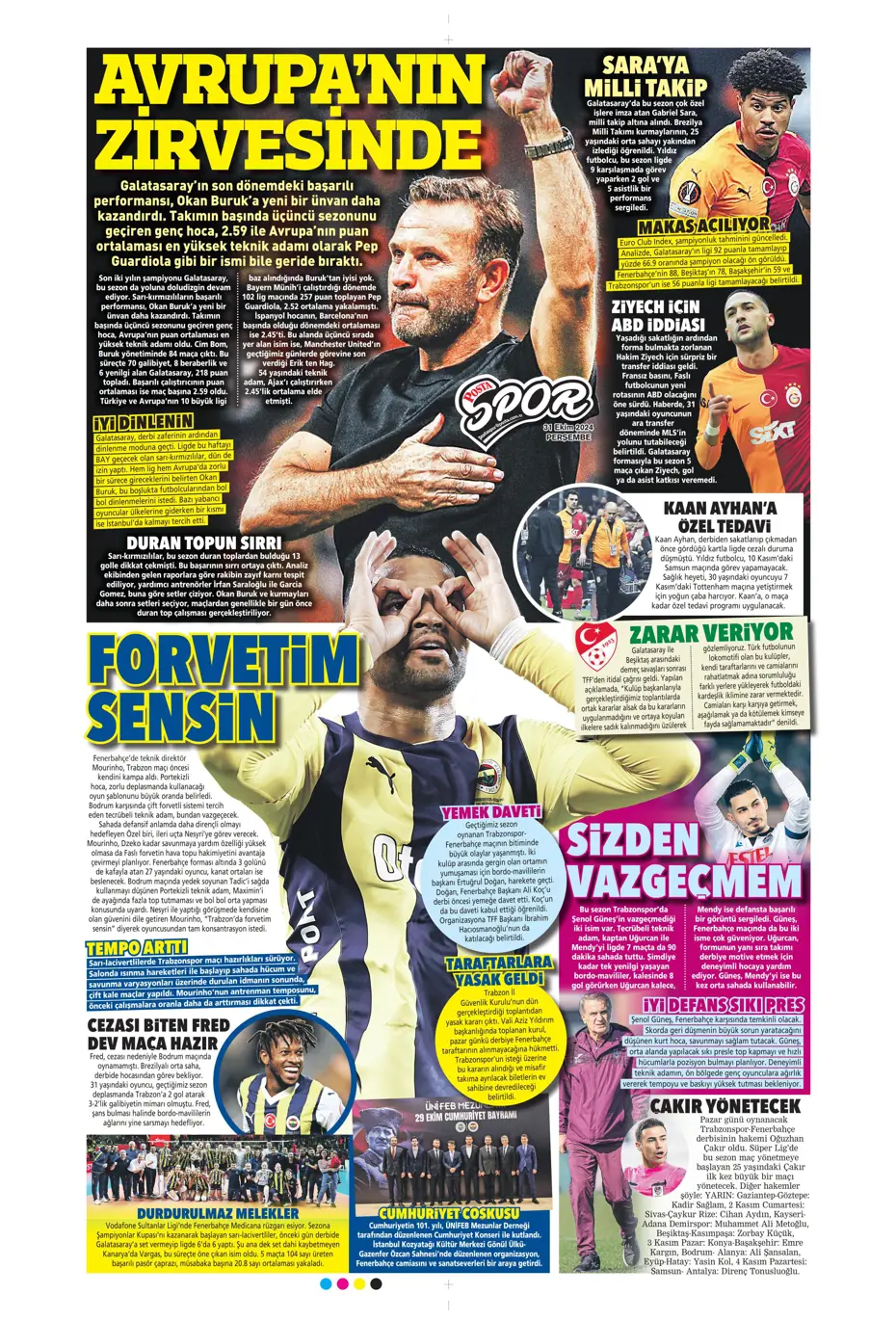 "Aslan'da Rosier harekatı" | Sporun manşetleri (31 Ekim 2024) - 25