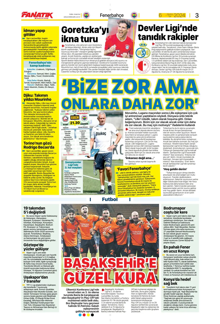 "Kartal'dan Cengiz sürprizi" | Sporun manşetleri (6 Ağustos 2024) - 5 "Kartal'dan Cengiz sürprizi" | Sporun manşetleri (6 Ağustos 2024) - 5