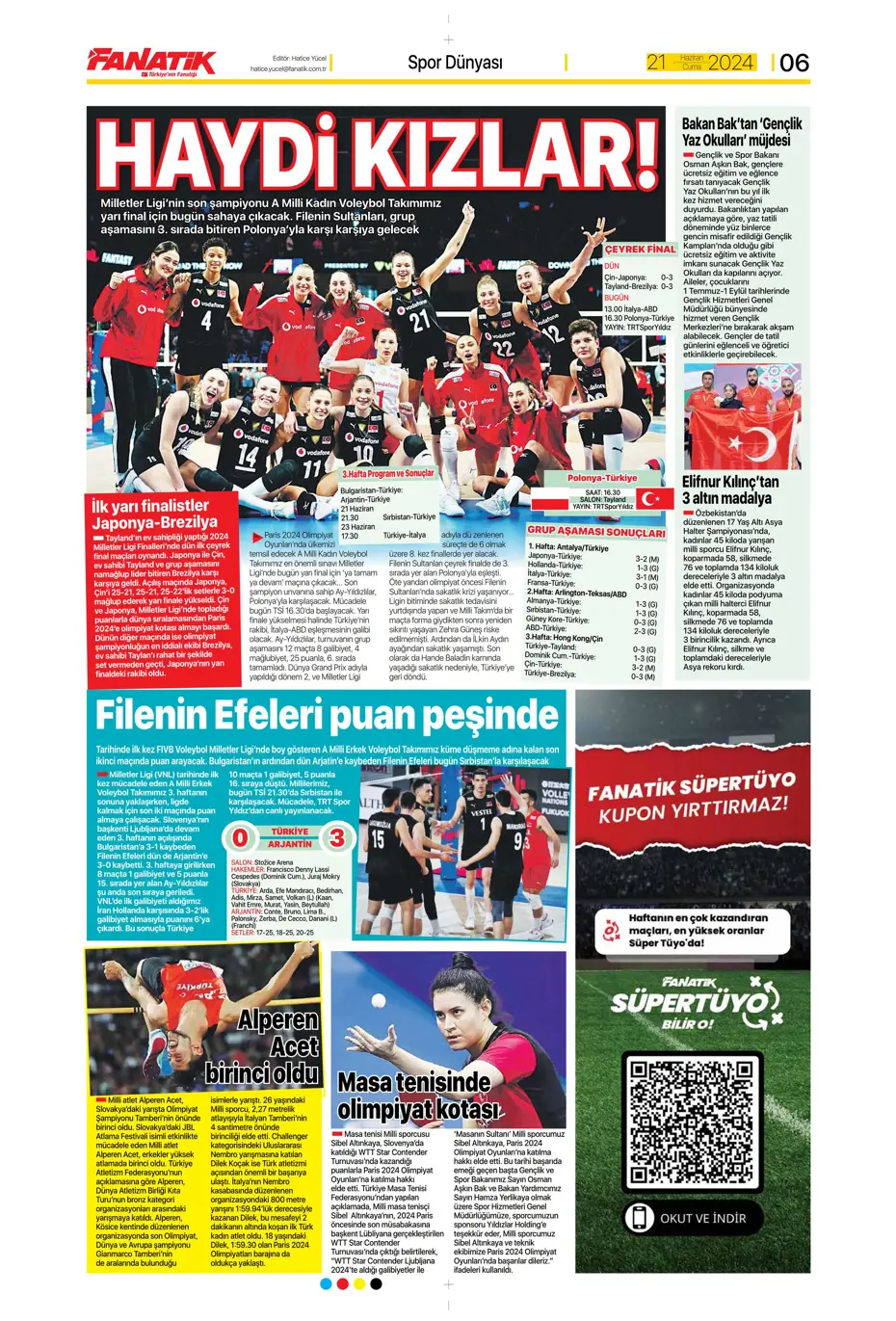 "Bir yıl daha G.Saray'dayım" | Sporun manşetleri (21 Haziran 2024) - 9 "Bir yıl daha G.Saray'dayım" | Sporun manşetleri (21 Haziran 2024) - 9