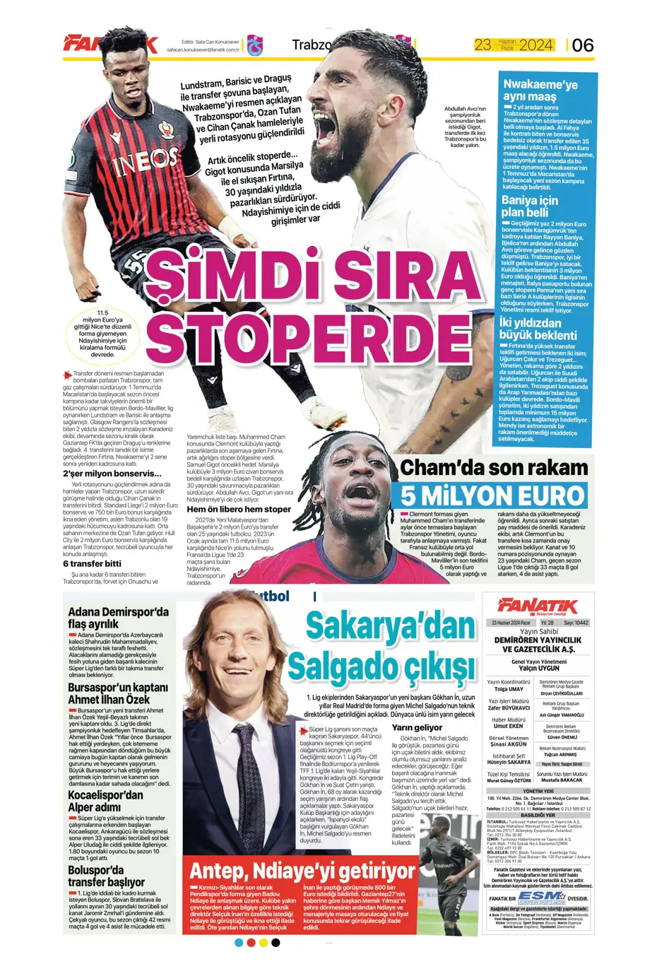 "Liderlik gitti tur elimizde" | Sporun Manşetleri (23 Haziran 2024) - 9